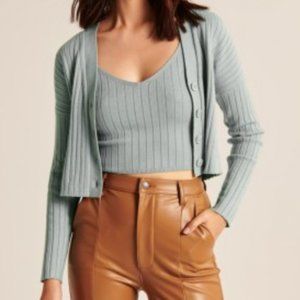 Abercrombie Women's Ribbed Tank and Cardigan Set